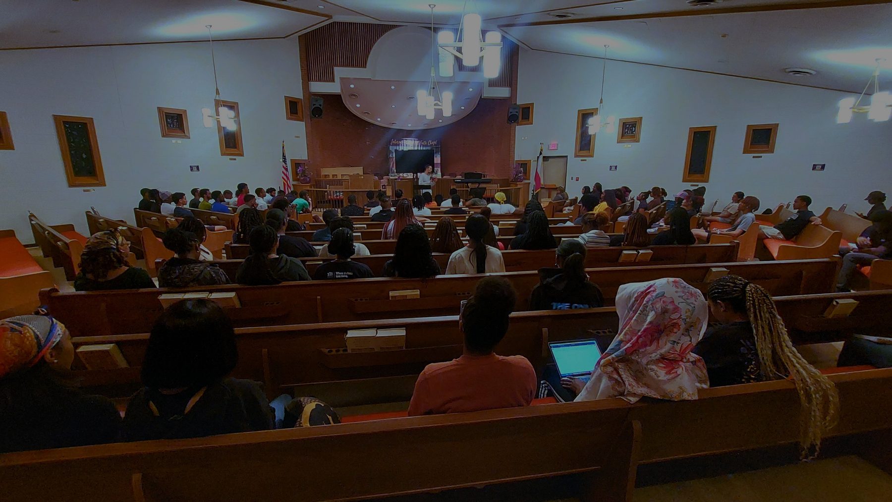 Weekly large group in the chapel
